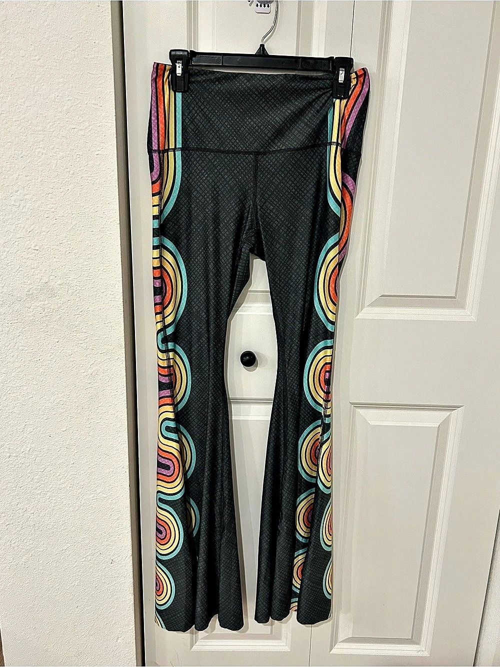 Yoga Democracy Double Rainbow Original Bell Bottom Flare Leggings Retro 70s
